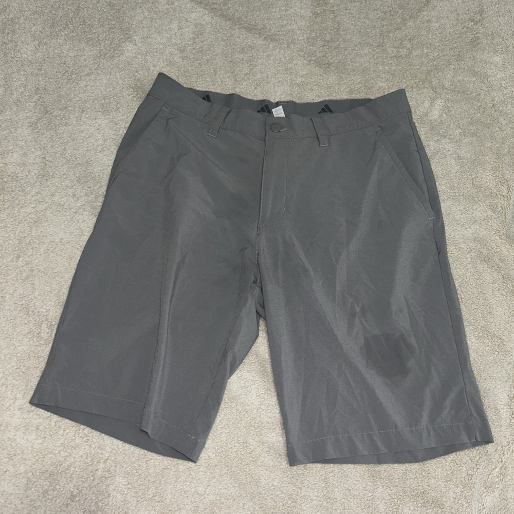 Adidas Performance Golf Shorts Men's 32  Fits 34 Grey Stretch Flat Front  Casual